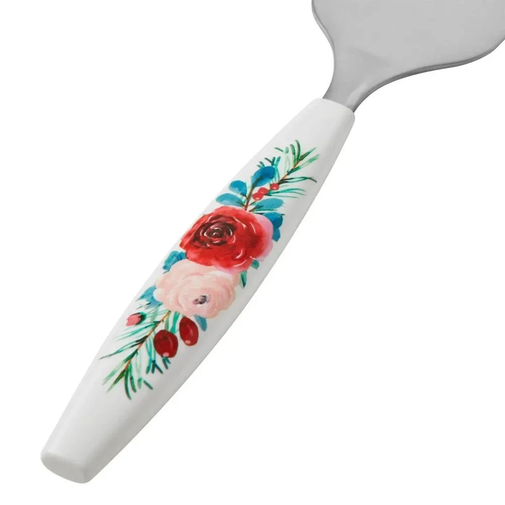 Pioneer Woman Wishful Winter Holiday Cheese Knife 4pc Set White Floral Christmas